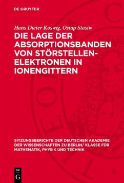 Cover Die Lage der Absorptionsbanden von Störstellen-Elektronen in Ionengittern (eBook, PDF)