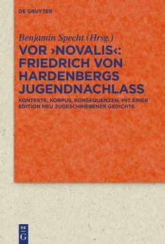 Cover Vor 'Novalis' - Friedrich von Hardenbergs Jugendnachlass (eBook, PDF)