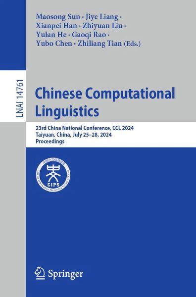 Chinese Computational Linguistics (eBook, PDF) Chinese Computational Linguistics (eBook, PDF)