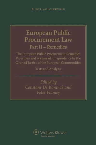 European Public Procurement Law-Part II Remedies (eBook, PDF) European Public Procurement Law-Part II Remedies (eBook, PDF)