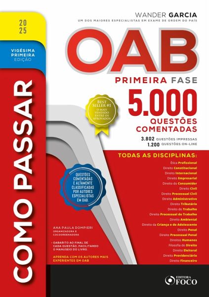 Como Passar na OAB - 1ª Fase - 5.000 Questões Comentadas - 21ª Ed - 2025 (eBook, ePUB)