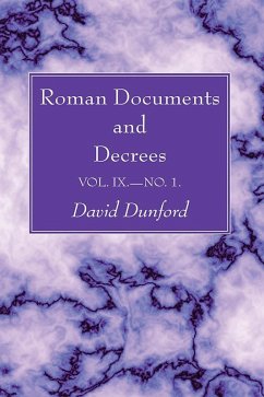 Roman Documents and Decrees, Volume IX - No. 1 (eBook, PDF)