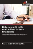 Determinanti nella scelta di un istituto finanziario Determinanti nella scelta di un istituto finanziario