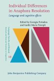 Individual Differences in Anaphora Resolution (eBook, ePUB)