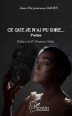 Ce que je n'ai pu dire... (eBook, PDF)