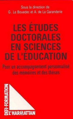 Cover Les études doctorales en sciences de l'éducation (eBook, PDF)