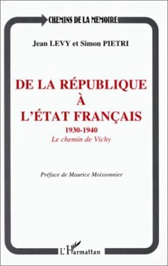 Cover De la république à l'Etat français 1930-1940 (eBook, PDF)