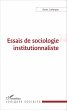 Essais de sociologie institutionnaliste... - Bild 1