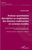 Analyse quantitative descriptive ou exploratoire des données multivariées en sciences sociales (eBook, PDF)