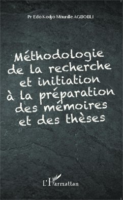 Cover Méthodologie de la recherche et initiation à la préparation des mémoires et des thèses (eBook, PDF)