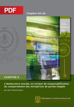 L'obsolence morale, un vecteur de responsabilisation du comportement des entreprises de portée inégale (Chapitre PDF) (eBook, PDF) - Rene Audet, Audet; Corinne Gendron, Gendron; Jean-Guy Vaillancourt, Vaillancourt