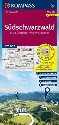 Cover KOMPASS Fahrradkarte 3332 Südschwarzwald mit Knotenpunkten 1:70.000