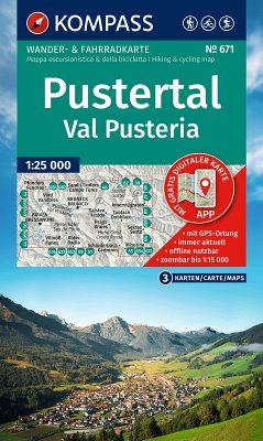 Cover KOMPASS Wanderkarten-Set 671 Pustertal / Val Pusteria (3 Karten) 1:25.000