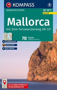 Cover KOMPASS Wanderführer Mallorca, 78 Touren mit Extra-Tourenkarte