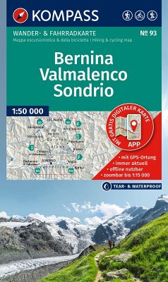 Cover KOMPASS Wanderkarte 93 Bernina, Valmalenco, Sondrio 1:50.000