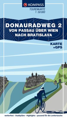 Cover KOMPASS Fahrrad-Tourenkarte Donauradweg 2, von Passau über Wien nach Bratislava 1:50.000