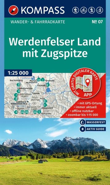 KOMPASS Wanderkarte 07 Werdenfelser Land mit Zugspitze 1:25.000