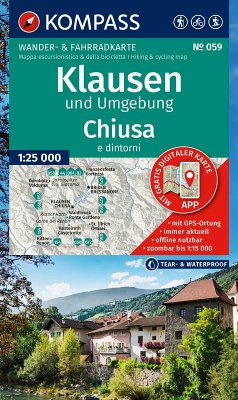 Cover KOMPASS Wanderkarte 059 Klausen und Umgebung / Chiusa e dintorni 1:25.000