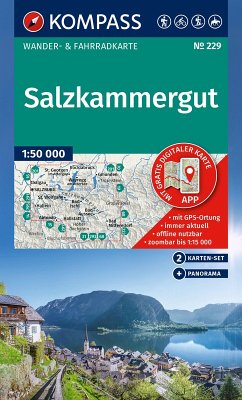 Cover KOMPASS Wanderkarten-Set 229 Salzkammergut (2 Karten) 1:50.000