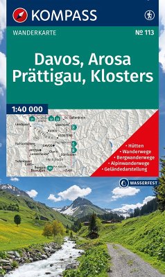 Cover KOMPASS Wanderkarte 113 Davos, Arosa, Prättigau, Klosters 1:40.000