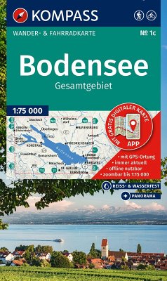 Cover KOMPASS Wanderkarte 1c Bodensee Gesamtgebiet 1:75.000