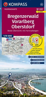 Cover KOMPASS Fahrradkarte 3357 Bregenzerwald, Vorarlberg, Oberstdorf 1:70.000