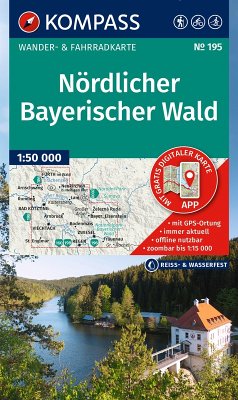 Cover KOMPASS Wanderkarte 195 Nördlicher Bayerischer Wald 1:50.000