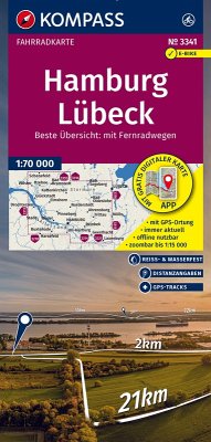 Cover KOMPASS Fahrradkarte 3341 Hamburg, Lübeck 1:70.000