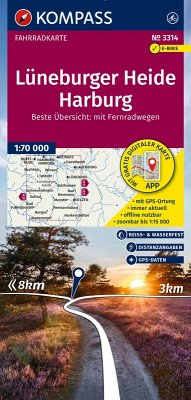 Cover KOMPASS Fahrradkarte 3314 Lüneburger Heide, Harburg 1:70.000