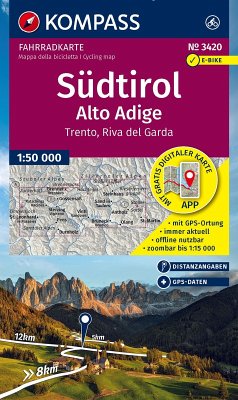 Cover KOMPASS Fahrradkarte 3420 Südtirol / Alto Adige, Trento, Riva del Garda (4 Karten im Set) 1:50.000