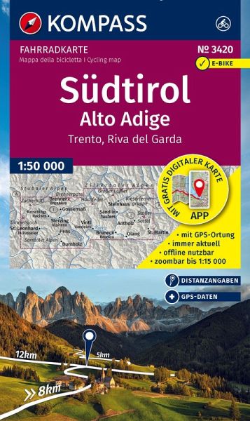 KOMPASS Fahrradkarte 3420 Südtirol / Alto Adige, Trento, Riva del Garda (4 Karten im Set) 1:50.000 KOMPASS Fahrradkarte 3420 Südtirol / Alto Adige, Trento, Riva del Garda (4 Karten im Set) 1:50.000