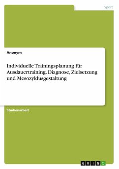 Individuelle Trainingsplanung für Ausdauertraining. Diagnose, Zielsetzung und Mesozyklusgestaltung Individuelle Trainingsplanung für Ausdauertraining. Diagnose, Zielsetzung und Mesozyklusgestaltung