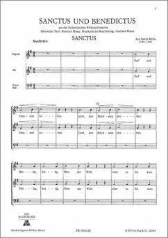 Cover Sanctus und Benedictus für gem Chor und Instrumente Chorpartitur