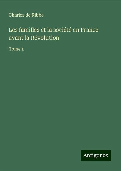 Les familles et la société en France avant la Révolution