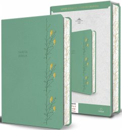 Cover Biblia Rvr 1960 Letra Gigante Símil Piel Verde Con Pájaros (Edición Cantos Pintados) / Spanish Bible Rvr 1960 Giant Print Handy Size Leathersoft Green