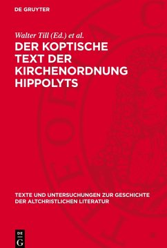 Cover Der koptische Text der Kirchenordnung Hippolyts