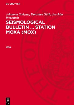 Cover Seismological Bulletin ... Station Moxa (MOX), Seismological Bulletin ... Station Moxa (MOX) (1970)
