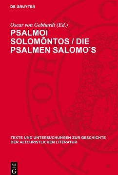Cover Psalmoi Solom¿ntos / Die Psalmen Salomo's