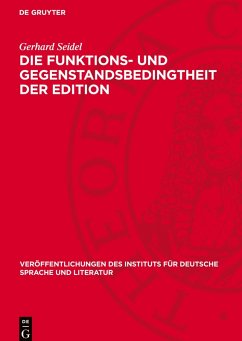 Cover Die Funktions- und Gegenstandsbedingtheit der Edition