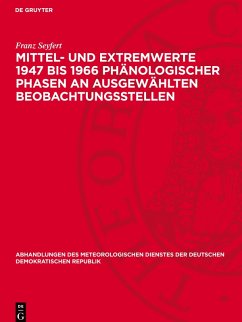 Cover Mittel- und Extremwerte 1947 bis 1966 phänologischer Phasen an ausgewählten Beobachtungsstellen