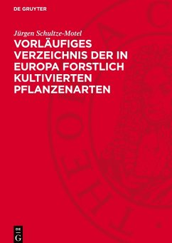 Cover Vorläufiges Verzeichnis der in Europa forstlich kultivierten Pflanzenarten