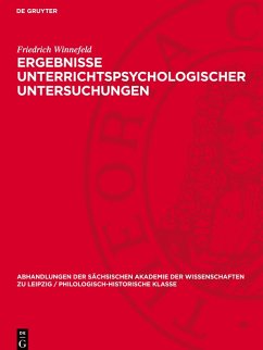 Cover Ergebnisse unterrichtspsychologischer Untersuchungen