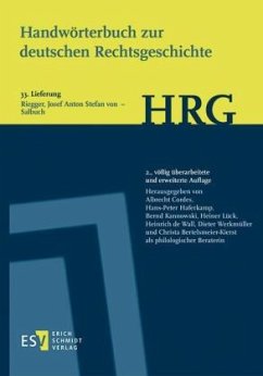 Cover Handwörterbuch zur deutschen Rechtsgeschichte (HRG) - Lieferungsbezug - - - Lieferung 33: Riegger, Josef Anton Stefan von - Salbuch