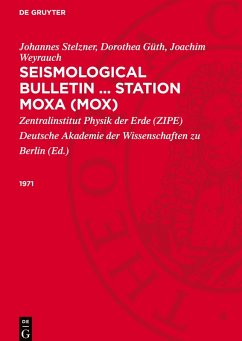 Cover Seismological Bulletin ... Station Moxa (MOX), Seismological Bulletin ... Station Moxa (MOX) (1971)