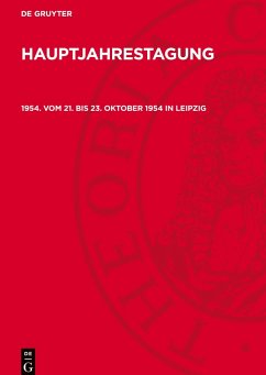 Cover Hauptjahrestagung, 1954. Vom 21. bis 23. Oktober 1954 in Leipzig