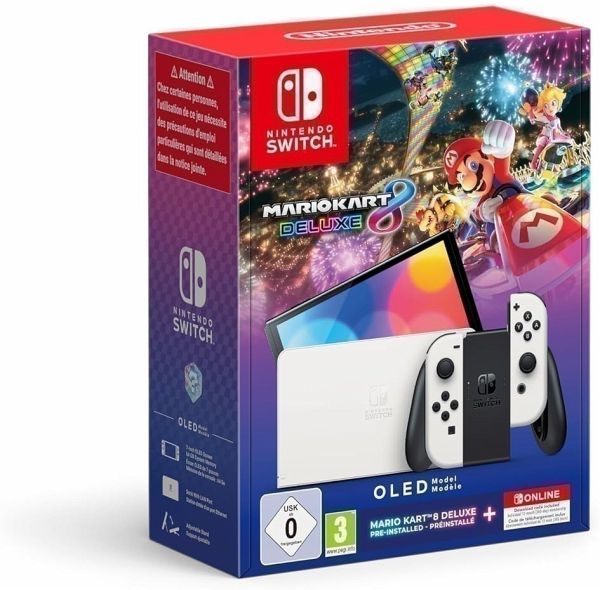 Nintendo Switch - OLED-Modell (weiß) + Mario Kart 8 Deluxe Switch Online - 12-monatige (365-tägige) Einzelmitgliedschaft Nintendo Switch - OLED-Modell (weiß) + Mario Kart 8 Deluxe Switch Online - 12-monatige (365-tägige) Einzelmitgliedschaft