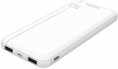 Philips Slim Powerbank 10000mAh mit LED + Micro-USB Kabel white