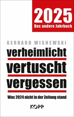 verheimlicht - vertuscht - vergessen 2025 - Wisnewski, Gerhard