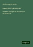 Questions de philosophie Questions de philosophie
