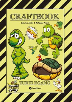 Cover CRAFTBOOK - BASTELVORLAGE - LUSTIGES FAMILIENSPIEL - TURTLE RALLY - WITZIGE MOTIVE - KNIFFLIGE RÄTSEL & AUFGABEN - TURTLE